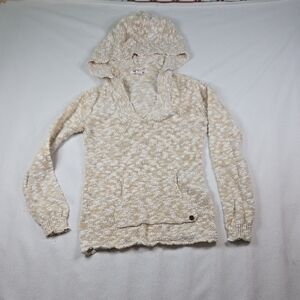 Roxy Loose Knit Cozy Cream Knit Hoodie